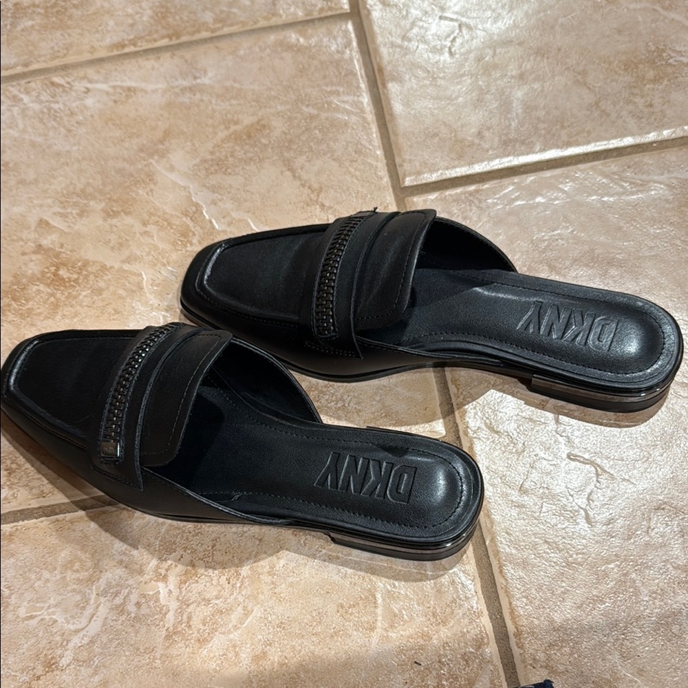DKNY Black Women's Leather Mules